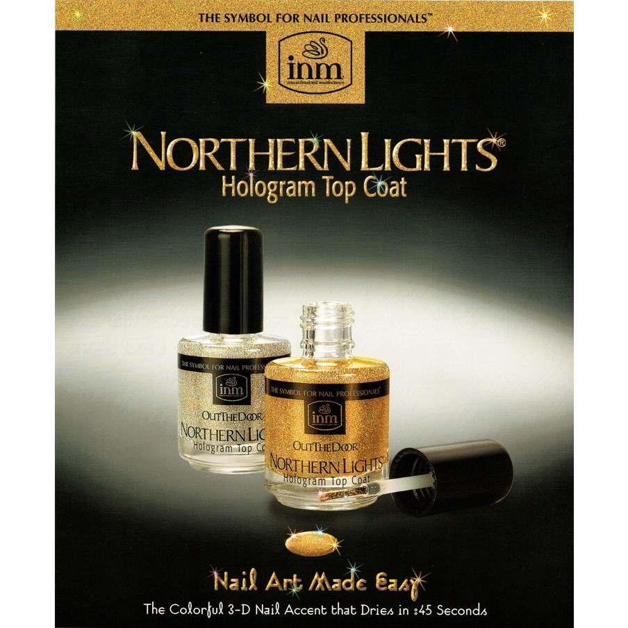 INM Northern Lights Hologram Top Coat Silver 幻彩銀閃面油